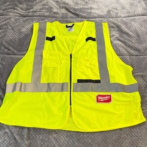 Milwaukee High Visibility Safety Vest Lime Yellow Mesh Type R Class 2 48-73-5022